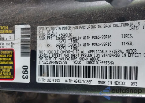 2017 Toyota Tacoma Trd Off Road from USA, damaged, VIN 3TMDZ5BNXHM035778